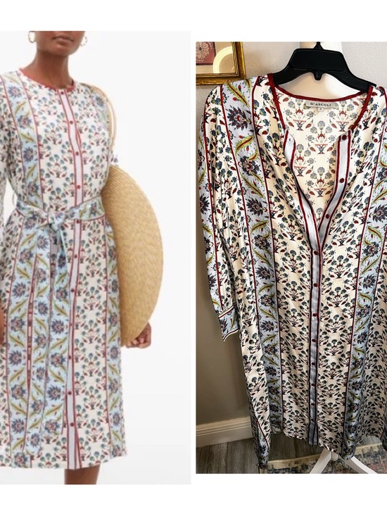 D'Ascoli Dresses & Skirts - D'Ascoli Silk Shirtdress Button down
Small S Floral stripes